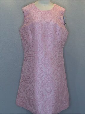 Sleeveless Pink Damask Mini Dress Bridgerton Heart